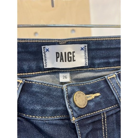 Paige Hoxton Ankle Dark Blue Denim 5 Pocket Design Jeans Size 26 - Picture 3 of 6